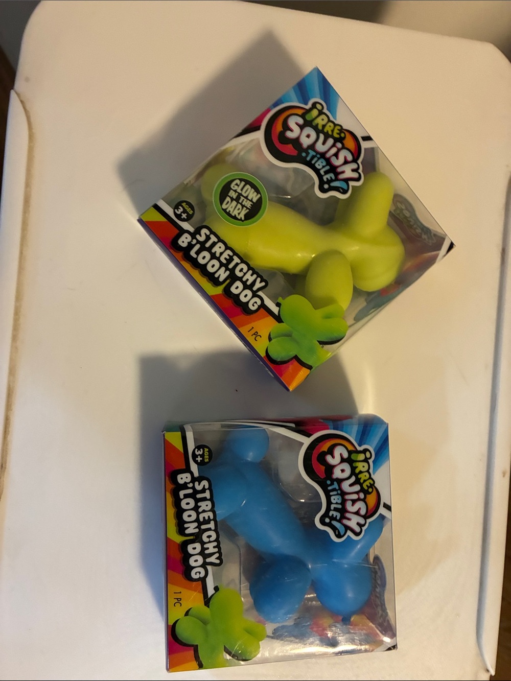Stretchy Balloon Dog Squishy Toy - Neon Yellow & Blue by iPeel Squish